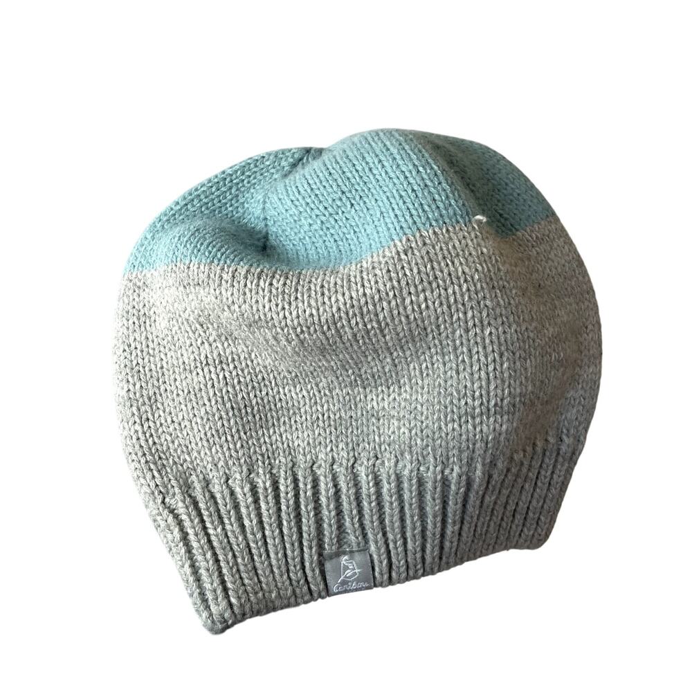 Caribou gray blue knit winter beanie warm coffee hat casual‎ midwest one size